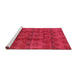 Sideview of Machine Washable Industrial Modern Red Rug, wshurb1192