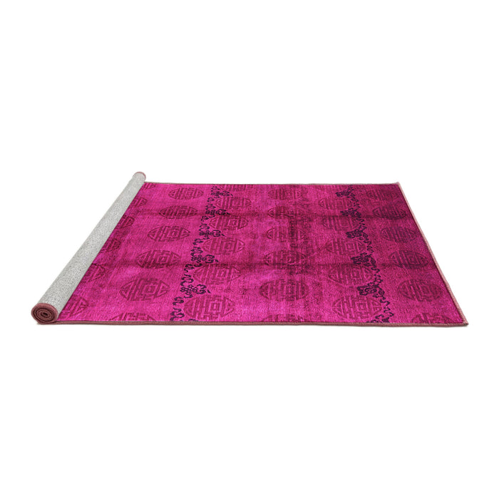 Sideview of Machine Washable Oriental Pink Industrial Rug, wshurb1192pnk