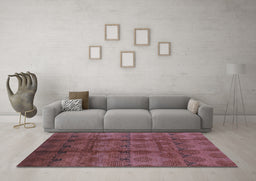 Machine Washable Oriental Light Blue Industrial Rug in a Living Room, wshurb1192lblu