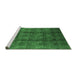 Sideview of Machine Washable Oriental Emerald Green Industrial Area Rugs, wshurb1192emgrn