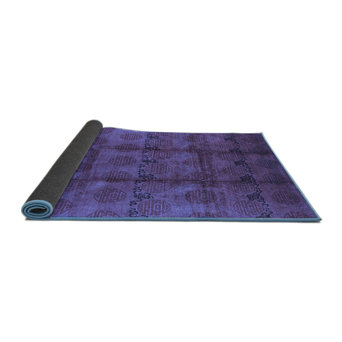 Sideview of Oriental Blue Industrial Rug, urb1192blu