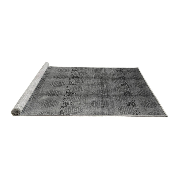 Sideview of Machine Washable Oriental Gray Industrial Rug, wshurb1192gry