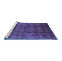 Sideview of Machine Washable Oriental Blue Industrial Rug, wshurb1192blu
