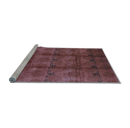 Sideview of Machine Washable Oriental Light Blue Industrial Rug, wshurb1192lblu