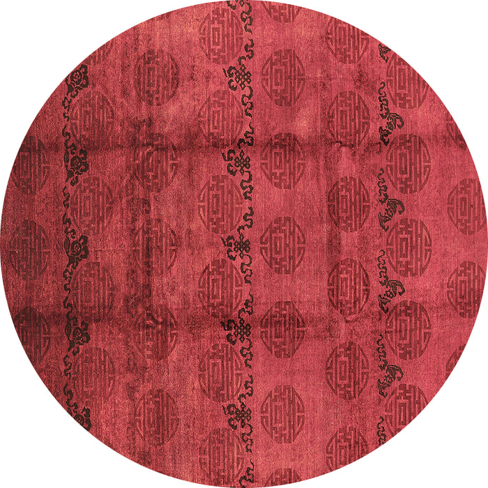 Round Machine Washable Oriental Brown Industrial Rug, wshurb1192brn