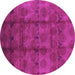 Round Oriental Purple Industrial Rug, urb1192pur