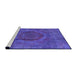 Sideview of Machine Washable Industrial Modern Blue Lotus Blue Rug, wshurb1193