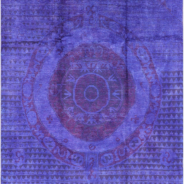 Machine Washable Industrial Modern Blue Lotus Blue Rug, wshurb1193