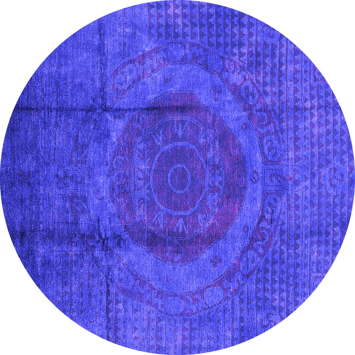 Round Machine Washable Persian Purple Bohemian Area Rugs, wshurb1193pur