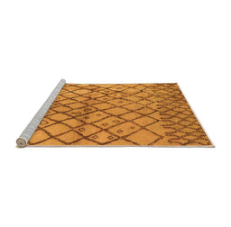 Sideview of Machine Washable Oriental Orange Industrial Area Rugs, wshurb1194org