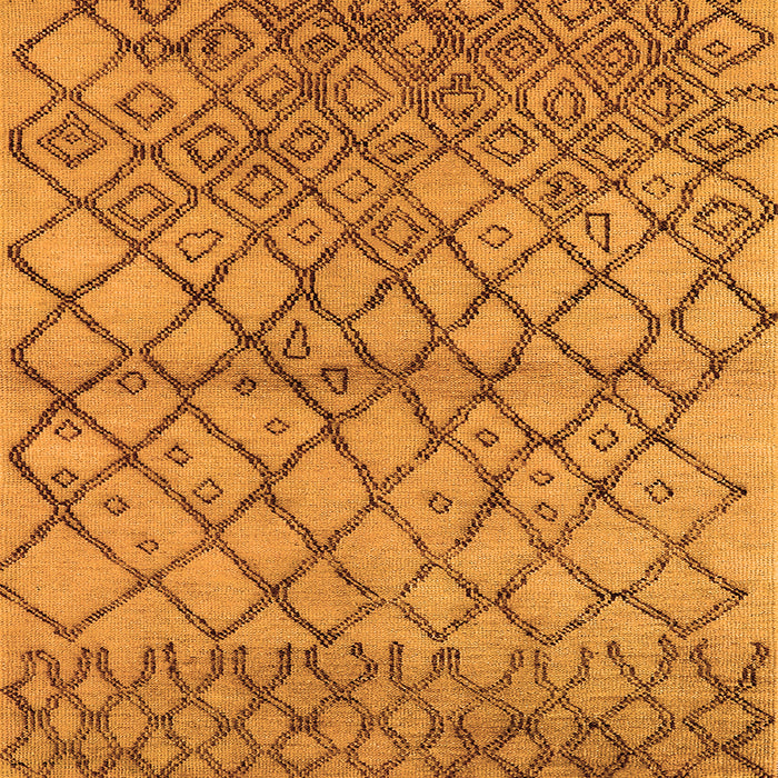 Square Machine Washable Oriental Orange Industrial Area Rugs, wshurb1194org