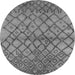 Round Oriental Gray Industrial Rug, urb1194gry