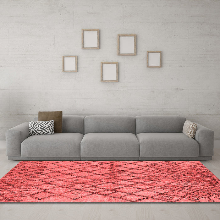 Industrial Red Washable Rugs