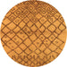 Round Oriental Orange Industrial Rug, urb1194org