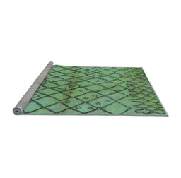 Sideview of Machine Washable Oriental Light Blue Industrial Rug, wshurb1194lblu