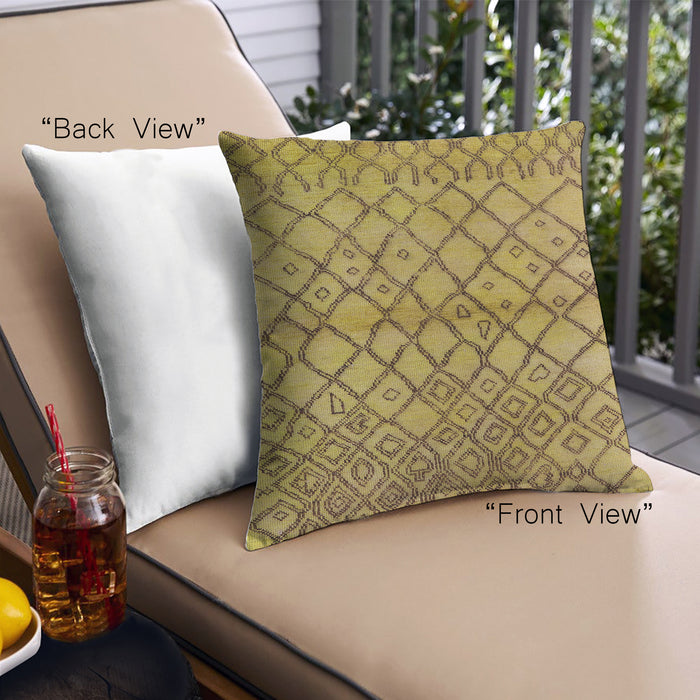 Front View of Mid-Century Modern Urban Square Dark Bisque Brown Throw Pillow, 18 inch by 18 inch, pwurb1194