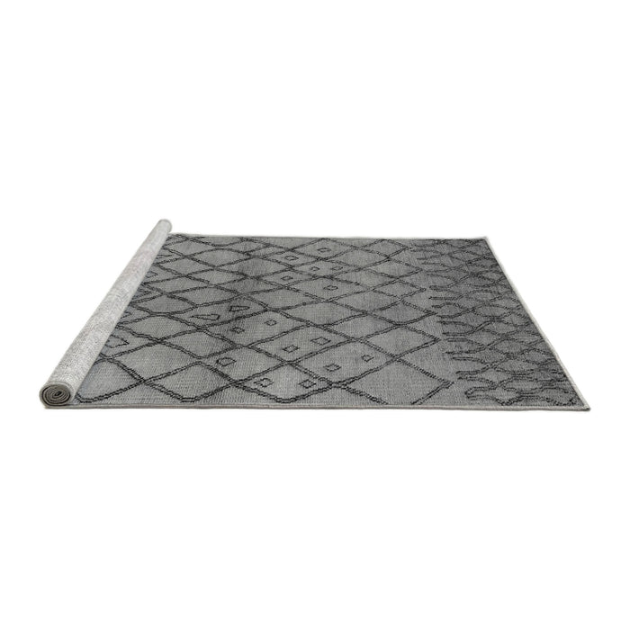 Sideview of Machine Washable Oriental Gray Industrial Rug, wshurb1194gry