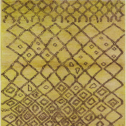 Square Mid-Century Modern Dark Bisque Brown Oriental Rug, urb1194