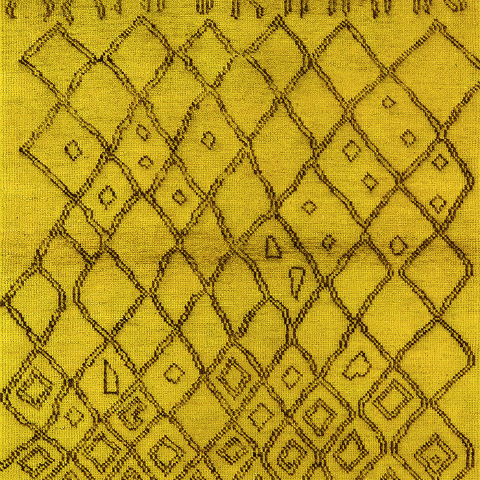 Machine Washable Oriental Yellow Industrial Rug, wshurb1194yw