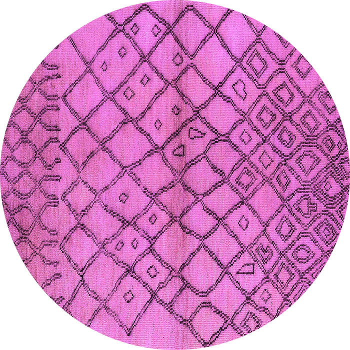 Round Oriental Purple Industrial Rug, urb1194pur