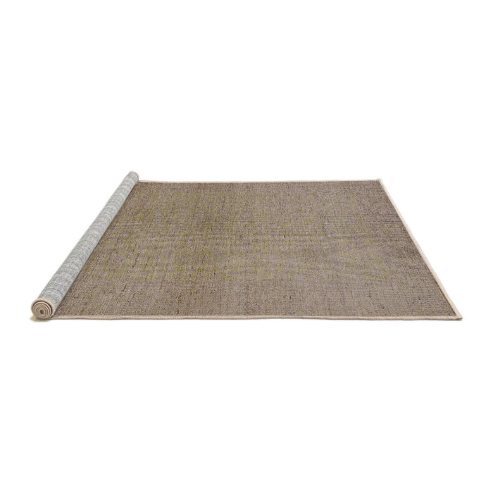 Sideview of Machine Washable Industrial Modern Camel Brown Rug, wshurb1195