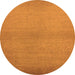 Round Machine Washable Solid Orange Modern Area Rugs, wshurb1195org