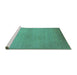 Sideview of Machine Washable Solid Turquoise Modern Area Rugs, wshurb1195turq