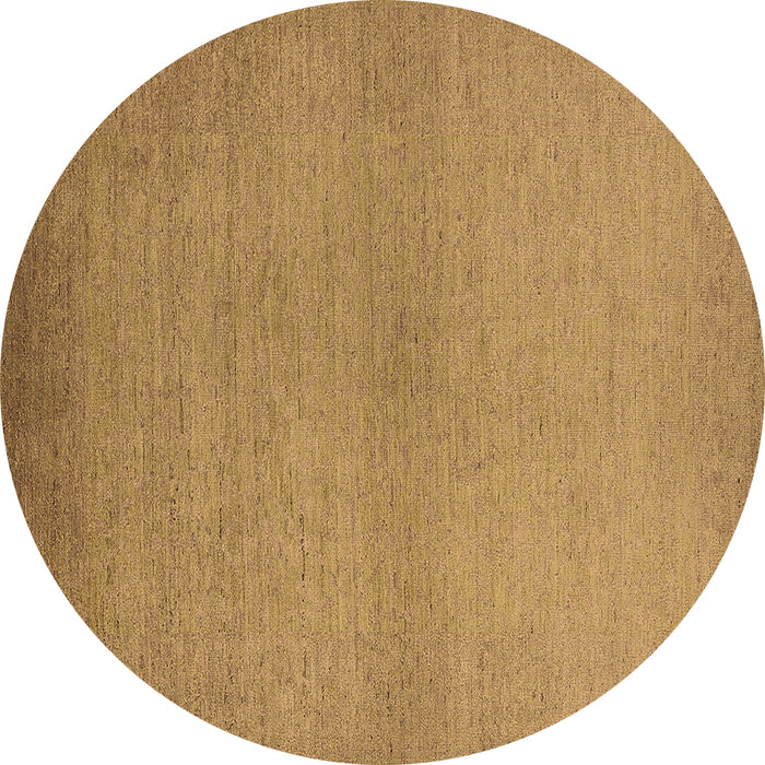 Round Machine Washable Solid Brown Modern Rug, wshurb1195brn