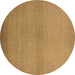 Round Machine Washable Solid Brown Modern Rug, wshurb1195brn