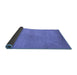 Sideview of Solid Blue Modern Rug, urb1195blu