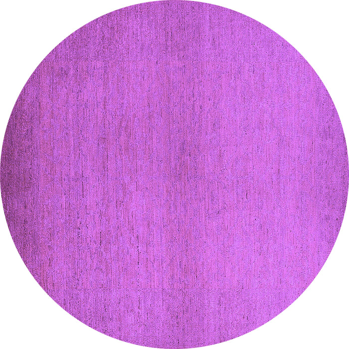 Round Solid Purple Modern Rug, urb1195pur