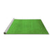 Sideview of Machine Washable Solid Green Modern Area Rugs, wshurb1195grn