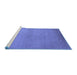 Sideview of Machine Washable Solid Blue Modern Rug, wshurb1195blu