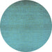 Round Solid Light Blue Modern Rug, urb1195lblu