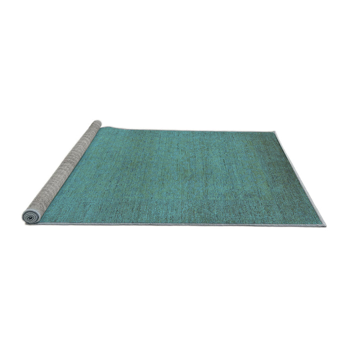 Sideview of Machine Washable Solid Light Blue Modern Rug, wshurb1195lblu