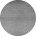 Round Solid Gray Modern Rug, urb1195gry