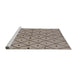 Sideview of Machine Washable Industrial Modern Khaki Rose Pink Rug, wshurb1196