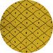 Round Solid Yellow Modern Rug, urb1196yw