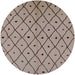 Round Mid-Century Modern Khaki Rose Pink Solid Rug, urb1196