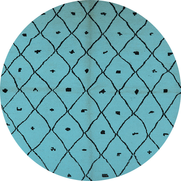 Round Machine Washable Solid Light Blue Modern Rug, wshurb1196lblu