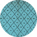 Round Machine Washable Solid Light Blue Modern Rug, wshurb1196lblu