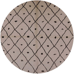 Round Machine Washable Industrial Modern Khaki Rose Pink Rug, wshurb1196