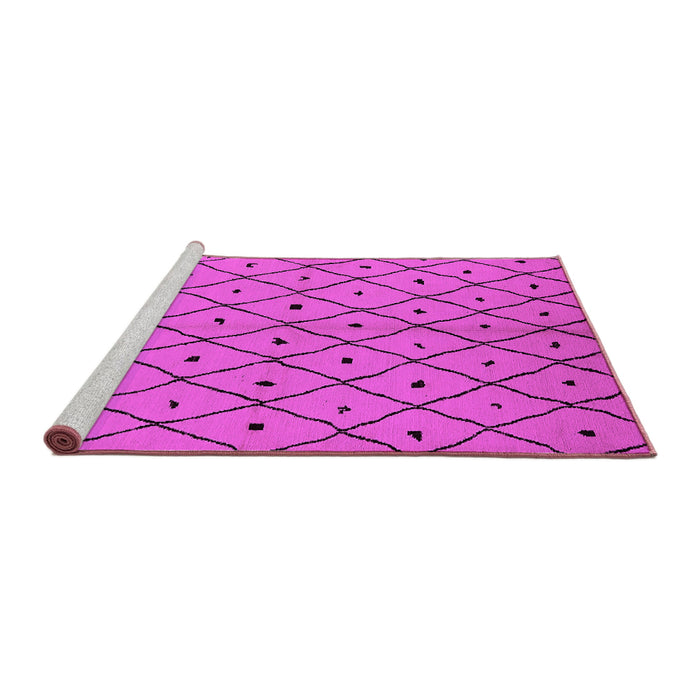 Sideview of Machine Washable Solid Pink Modern Rug, wshurb1196pnk