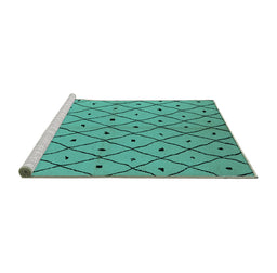 Sideview of Machine Washable Solid Turquoise Modern Area Rugs, wshurb1196turq