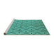 Sideview of Machine Washable Solid Turquoise Modern Area Rugs, wshurb1196turq
