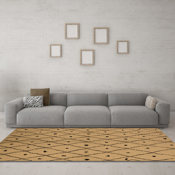 Machine Washable Solid Brown Modern Rug in a Living Room,, wshurb1196brn
