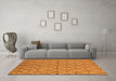 Machine Washable Solid Orange Modern Area Rugs in a Living Room, wshurb1196org