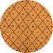 Round Machine Washable Solid Orange Modern Area Rugs, wshurb1196org