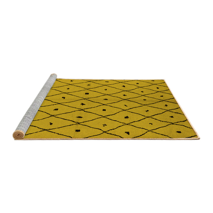 Sideview of Machine Washable Solid Yellow Modern Rug, wshurb1196yw