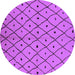 Round Solid Purple Modern Rug, urb1196pur